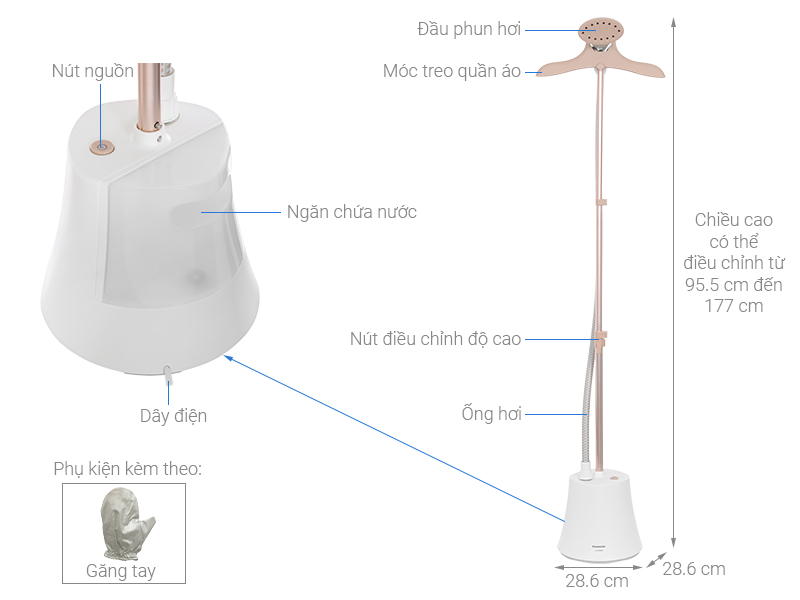 Bàn là hơi nước đứng Panasonic NI-GSG060WRA 2000W - Ảnh 2