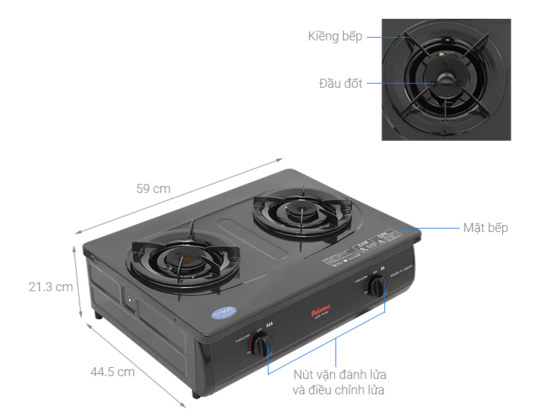 Bếp ga đôi Paloma PA-6MEJ - Ảnh 2