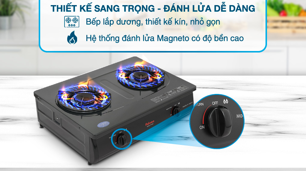 Bếp ga đôi Paloma PA-6MEJ - Ảnh 3