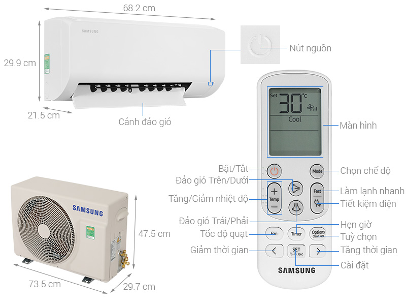 Điều hòa Samsung Inverter 9000 BTU AR10DYHZAWKNSV - Ảnh 2