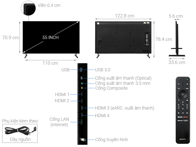 Google Tivi Sony 4K 55 inch KD-55X85L - Ảnh 2