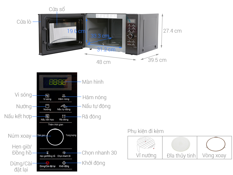 Lò vi sóng inverter Panasonic NN-GD37HBYUE - Ảnh 2