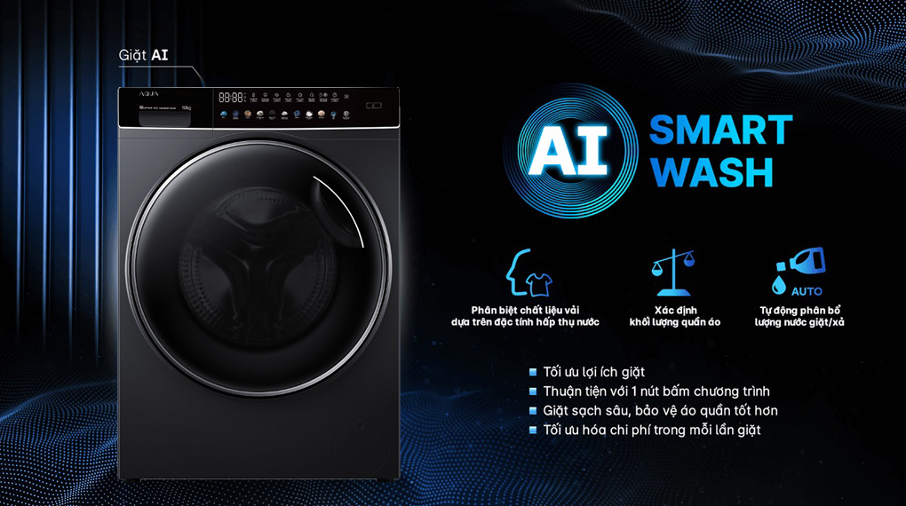 Máy giặt Aqua Inverter 10 kg AQD-DDW1000J BK - Ảnh 5
