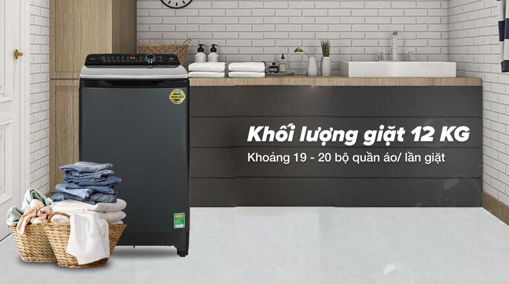 Máy giặt Aqua Inverter 12 kg AQW-DR120HT BK - Ảnh 3