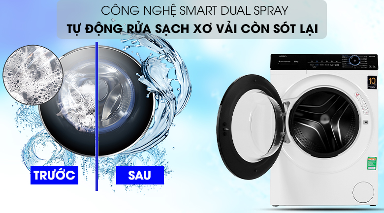 Máy giặt Aqua Inverter 8 KG AQD-A800F W - Ảnh 8
