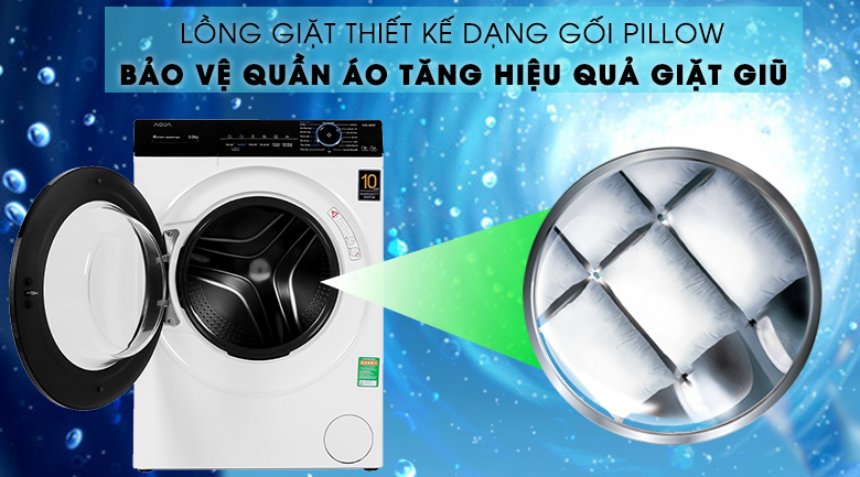 Máy giặt Aqua Inverter 8 KG AQD-A800F W - Ảnh 9