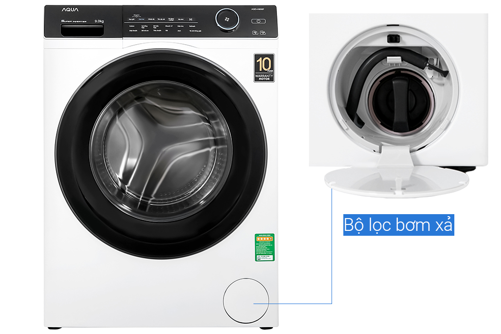 Máy giặt Aqua Inverter 9.0 KG AQD-A900F W - Ảnh 6
