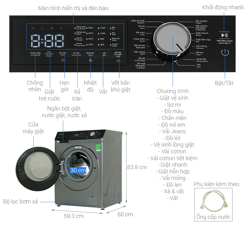 Máy giặt Hitachi Inverter 9.5 kg BD-954HVOS - Ảnh 2
