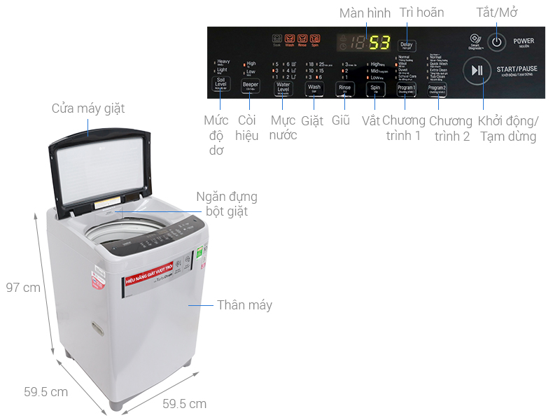 Máy giặt LG Inverter 9.5 kg T2395VS2M - Ảnh 2