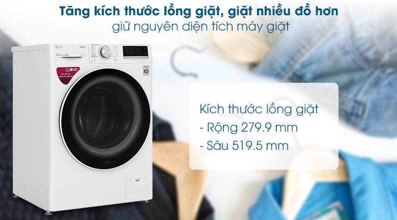 Máy giặt LG Inverter 9 kg FV1409S4W - Ảnh 7