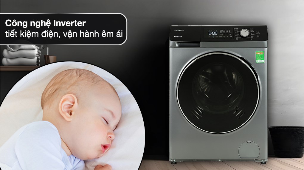 Máy giặt sấy Hitachi Inverter giặt 10.5 kg - sấy 7 kg BD-D1054HVOS - Ảnh 4