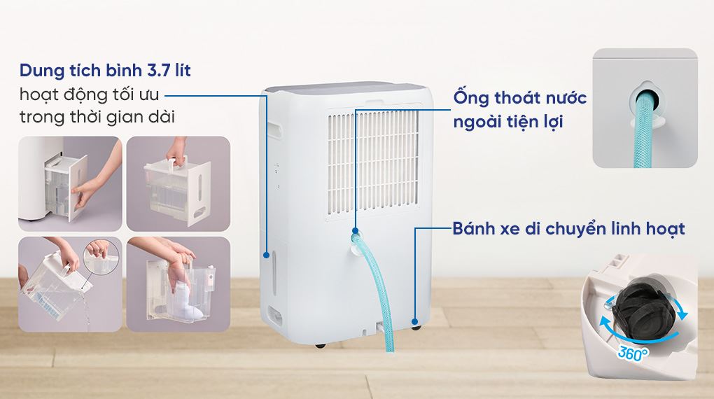 Máy hút ẩm kết hợp lọc không khí Daikin JPF12AV2 23L/ngày  - Ảnh 3
