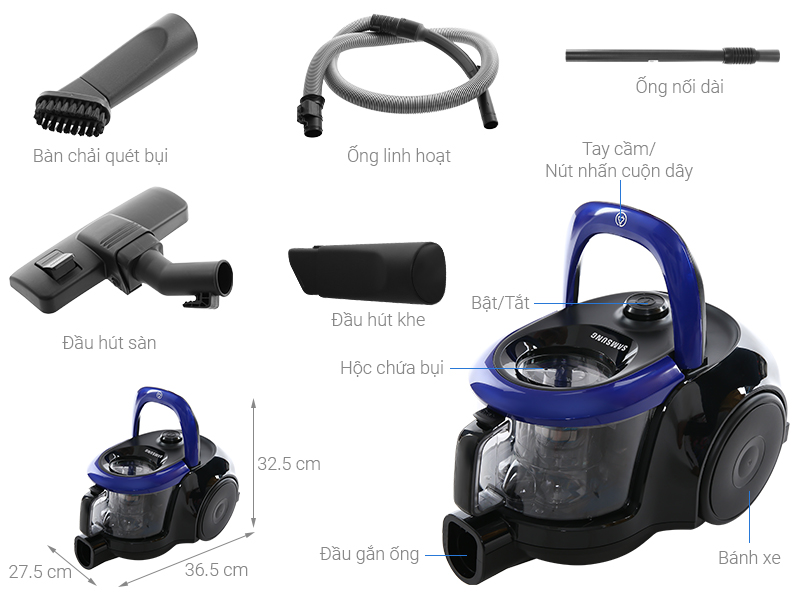 Máy hút bụi dạng hộp Samsung VC18M2120SB/SV - Ảnh 2