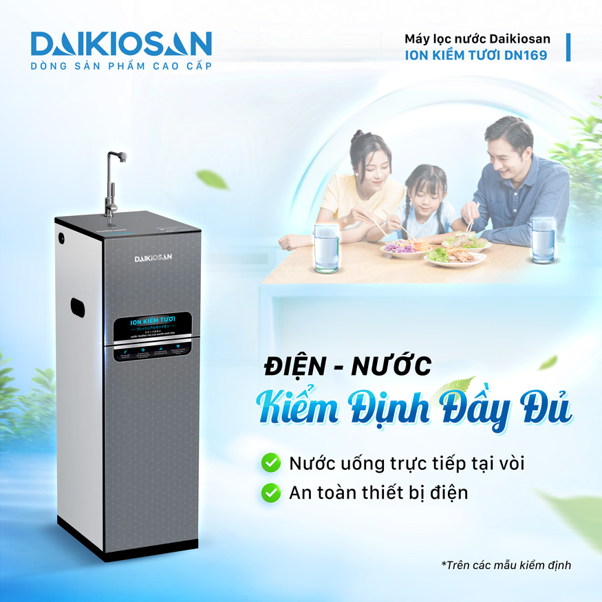 Máy lọc nước ion kiềm tươi Daikiosan DN169 - Ảnh 4