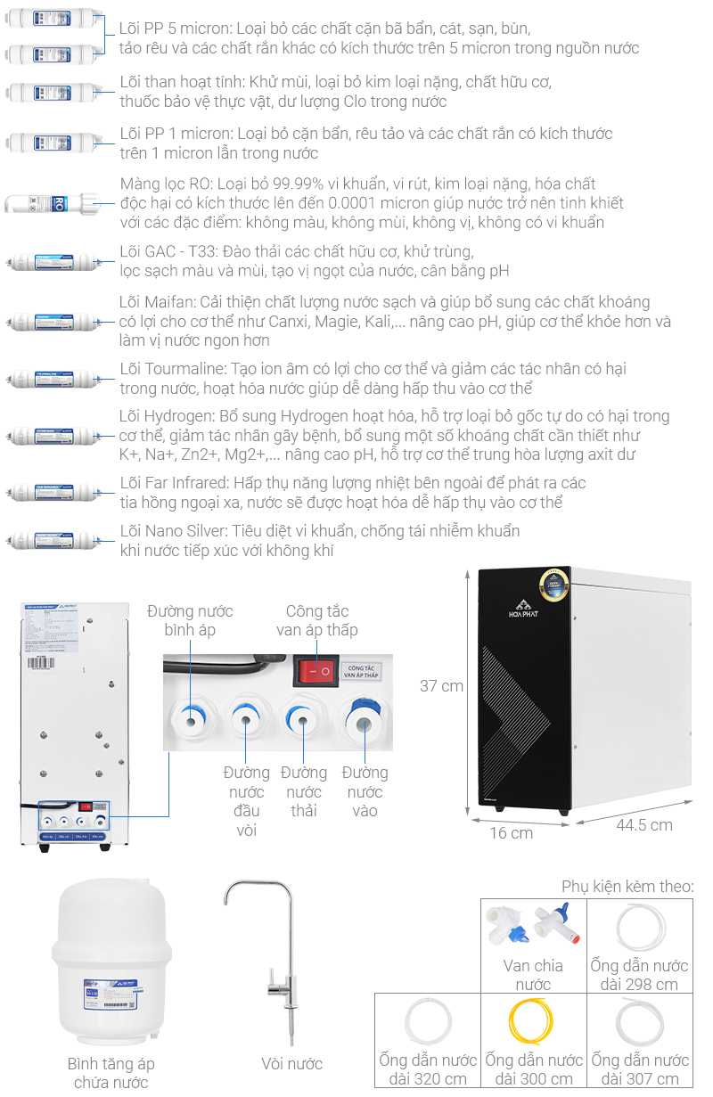 Máy lọc nước RO Hòa Phát HPU488 11 lõi - Ảnh 2