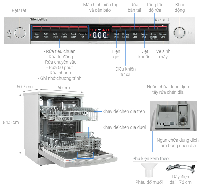 Máy rửa bát độc lập Bosch SMS4IVI01P - Ảnh 2