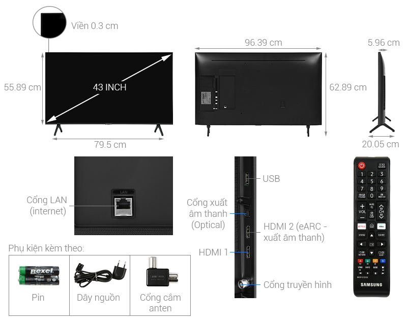 Smart Tivi Samsung 4K 43 inch UA43TU7000 - Ảnh 2