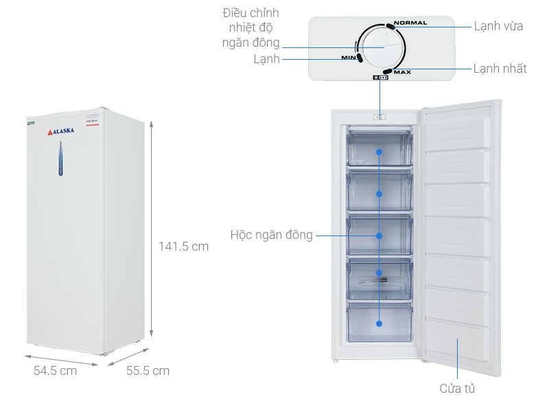 Tủ đông đứng Alaska 215 lít DF-217 - Ảnh 2