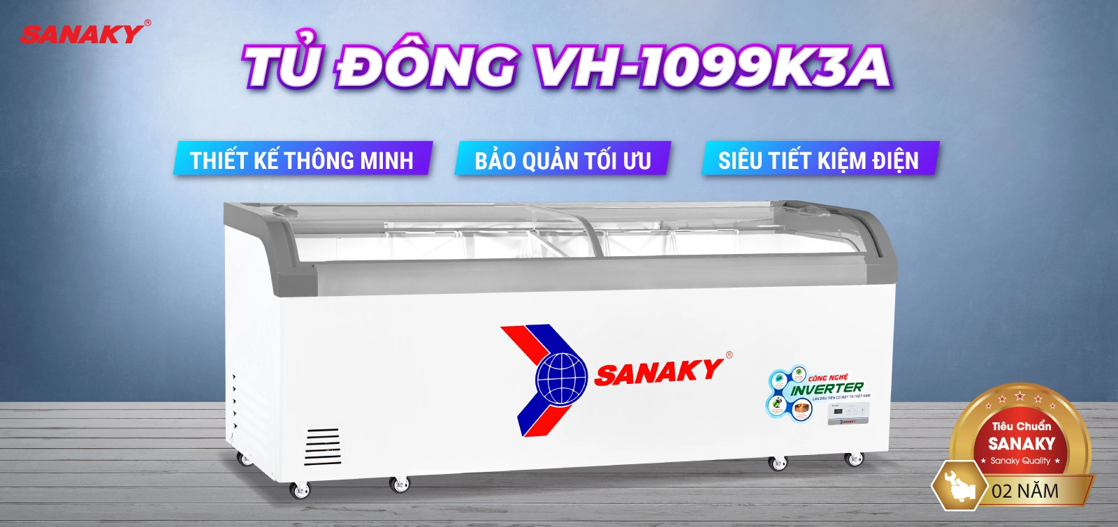 Tủ đông Sanaky 750 lít VH-1099K3A - Ảnh 2