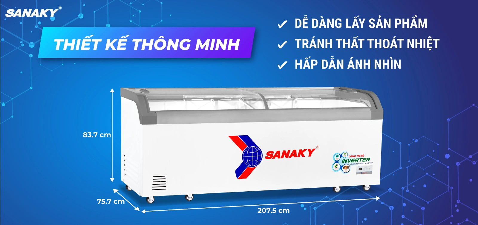 Tủ đông Sanaky 750 lít VH-1099K3A - Ảnh 3