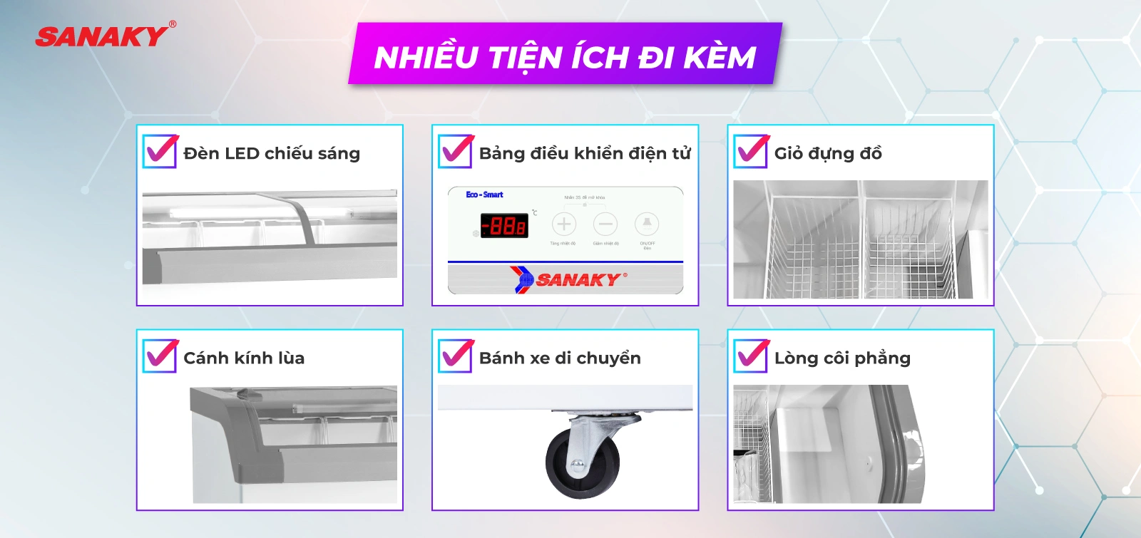Tủ đông Sanaky 750 lít VH-1099K3A - Ảnh 5