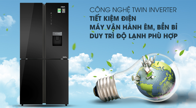 Tủ lạnh Aqua Inverter 456 lít AQR-IGW525EM GB - Ảnh 4