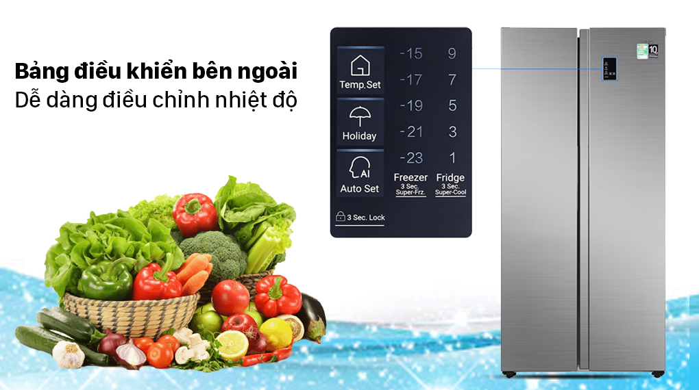 Tủ lạnh Aqua Inverter 480 lít AQR-S480XA(SG) - Ảnh 3