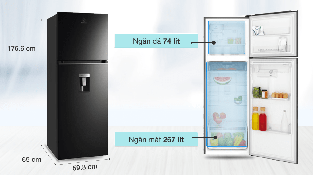 Tủ lạnh Electrolux Inverter 341 lít ETB3760K-H - Ảnh 3