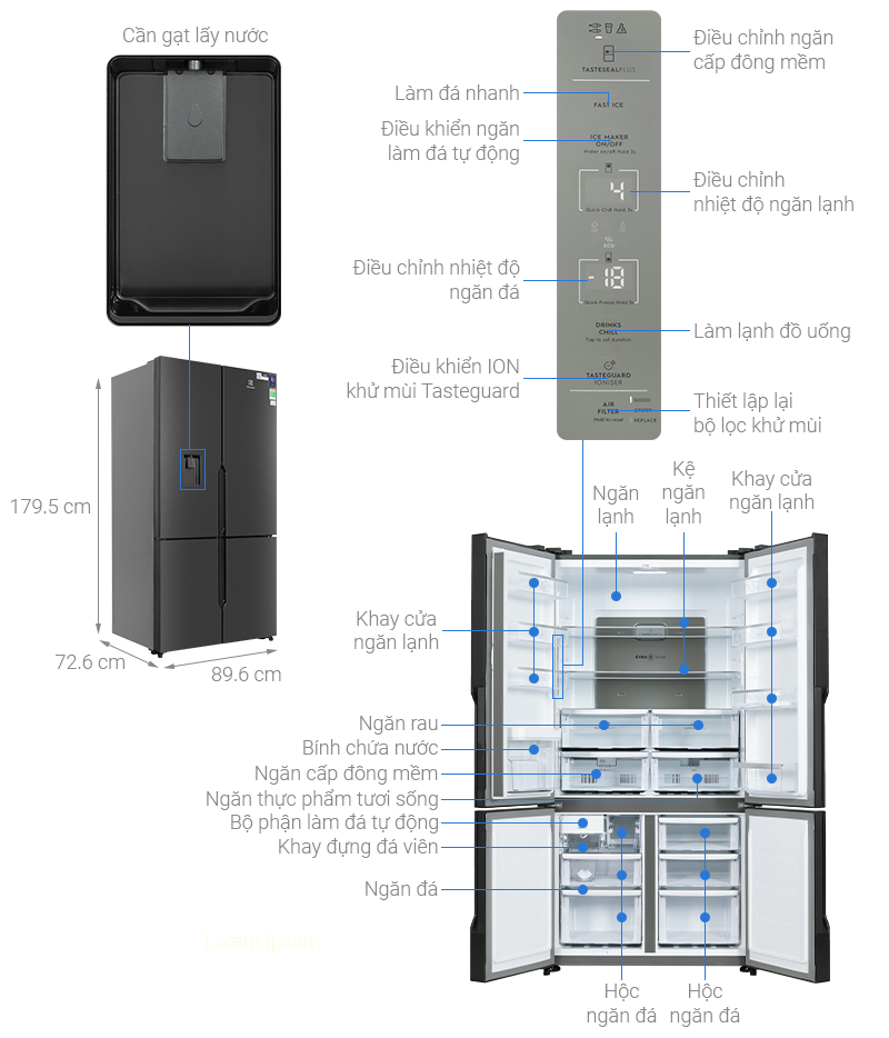 Tủ Lạnh Electrolux Inverter 562 lít EQE5660A-B - Ảnh 2