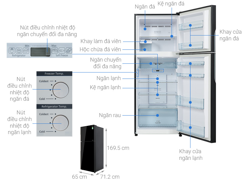 Tủ lạnh Hitachi Inverter 366 lít R-FVX480PGV9 GBK - Ảnh 2