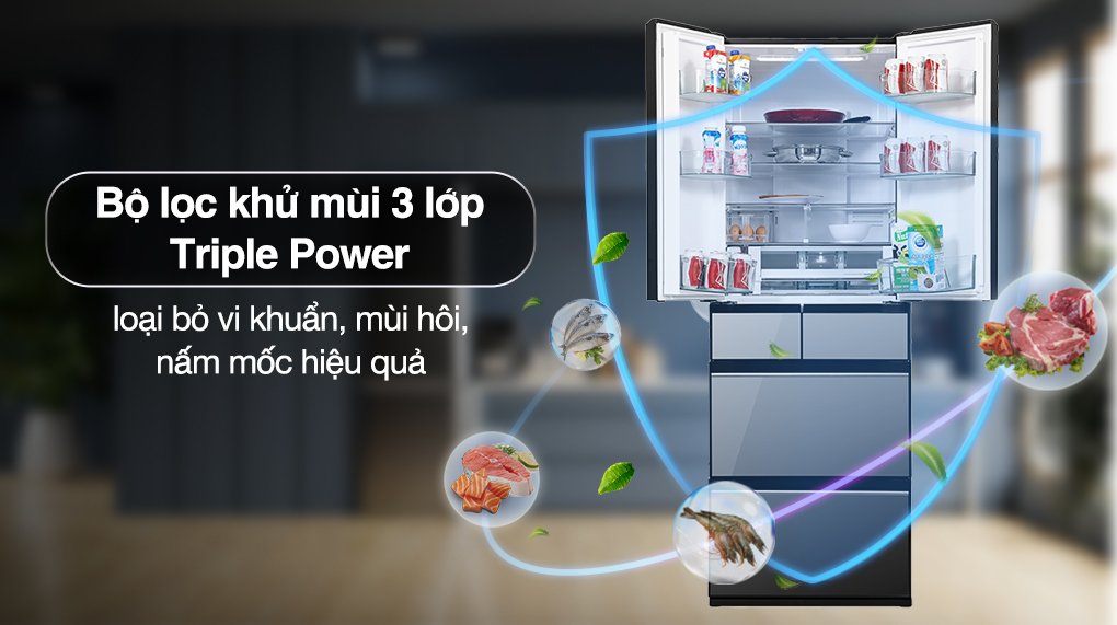 Tủ lạnh Hitachi Inverter 540 lít Multi Door R-HW540RV(XK) GƯƠNG ĐEN - Ảnh 5