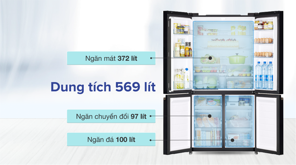 Tủ lạnh Hitachi Inverter 569 lít R-WB640PGV1 GBK (Gương đen) - Ảnh 5