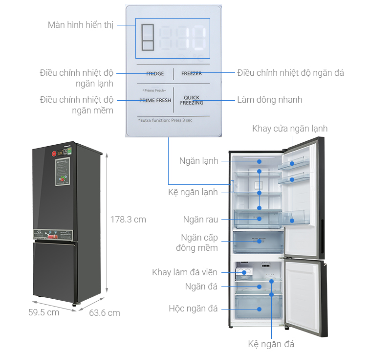 Tủ lạnh Panasonic Inverter 325 lít NR-BC361VGMV - Ảnh 2