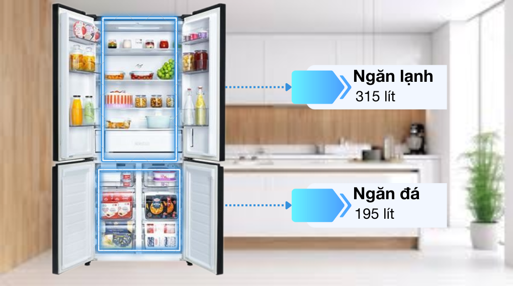 Tủ lạnh Panasonic Inverter 510 lít Multi Door NR-X561BK-VN - Ảnh 3