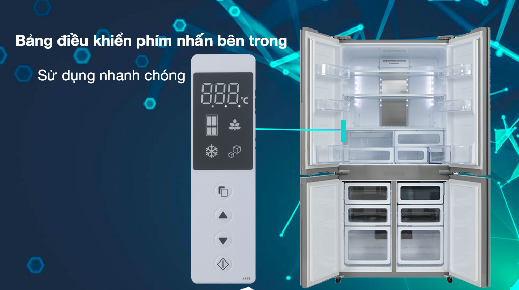 Tủ lạnh Sharp Inverter 607 lít Multi Door SJ-FXPI689V-RS - Ảnh 4
