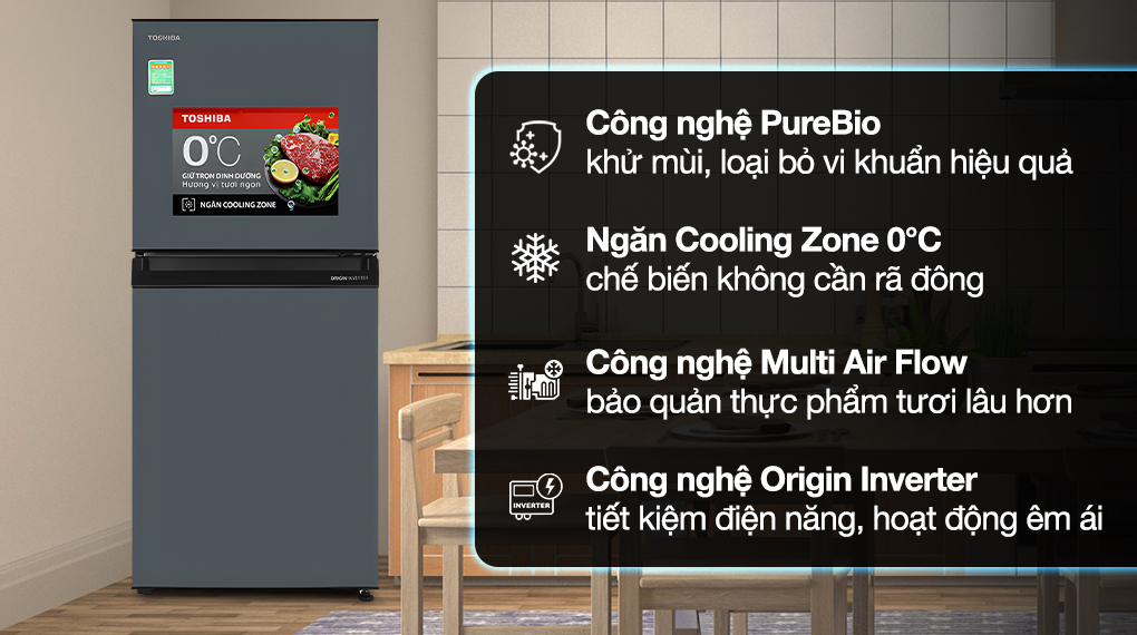 Tủ lạnh Toshiba Inverter 180 lít GR-RT234WE-PMV(52) - Ảnh 3